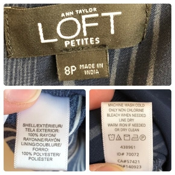 Loft Striped Romper Size 8 Petite Flowy Spaghetti Strap Shorts with Pockets - Picture 8 of 8